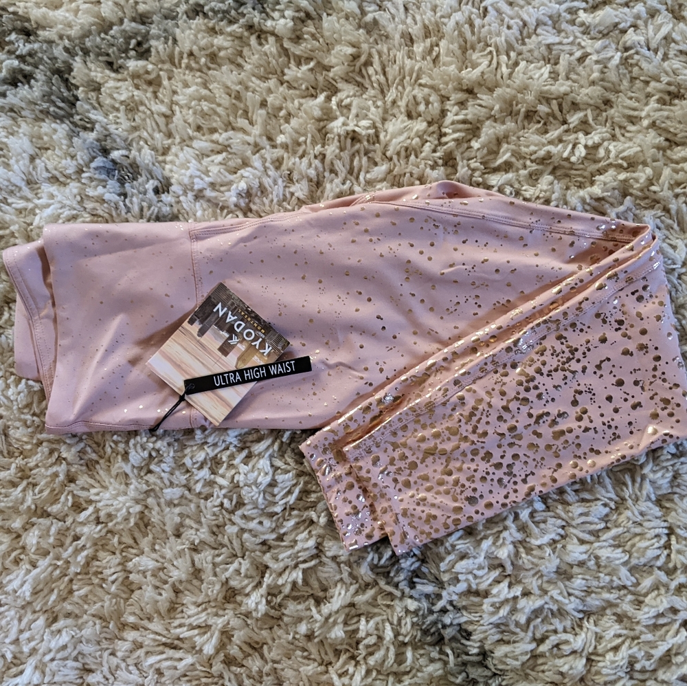 NWT pink and gold leggings